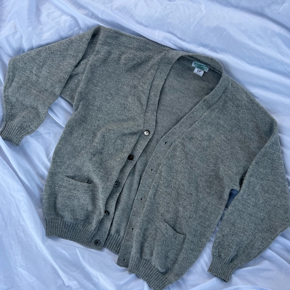 100% ALPACA WOOL HAND KNIT CARDIGAN